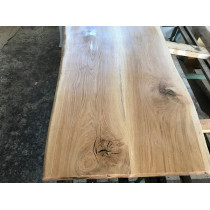 Leimholzplatte aus 2 Eichenbohlen, geölt, Tischplatte, Baumkanten, 120x80x4,5cm